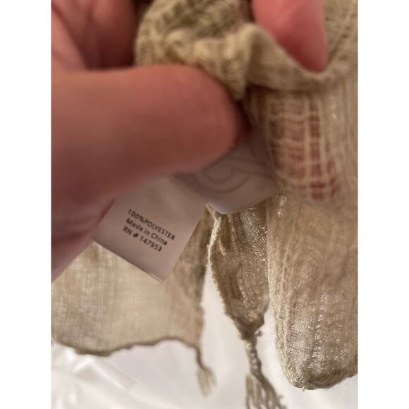 R Fashion Tasseled Beige Soft Light Weight One Size Fits Most Boho Cardigan - Picture 9 of 12